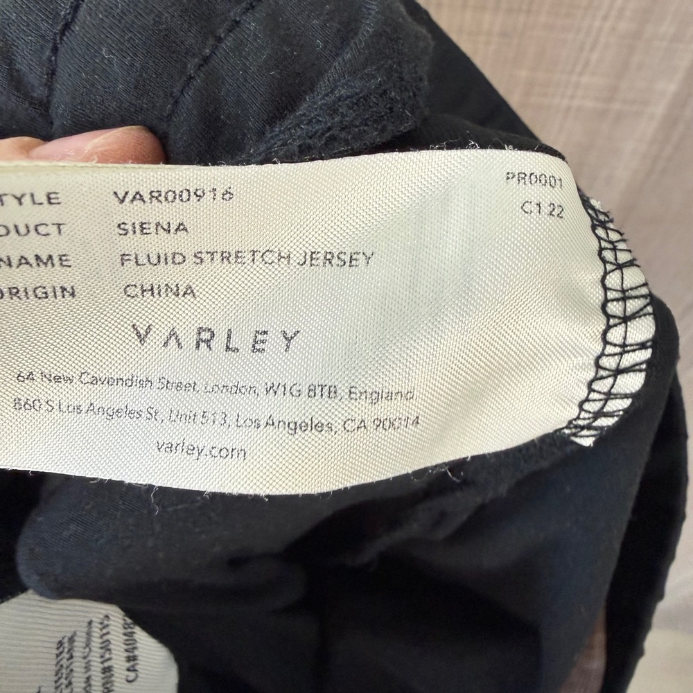 Varley Black Siena‎ Fluid Stretch Jersey Pants Jogger Tapered Size Small - Picture 13 of 13